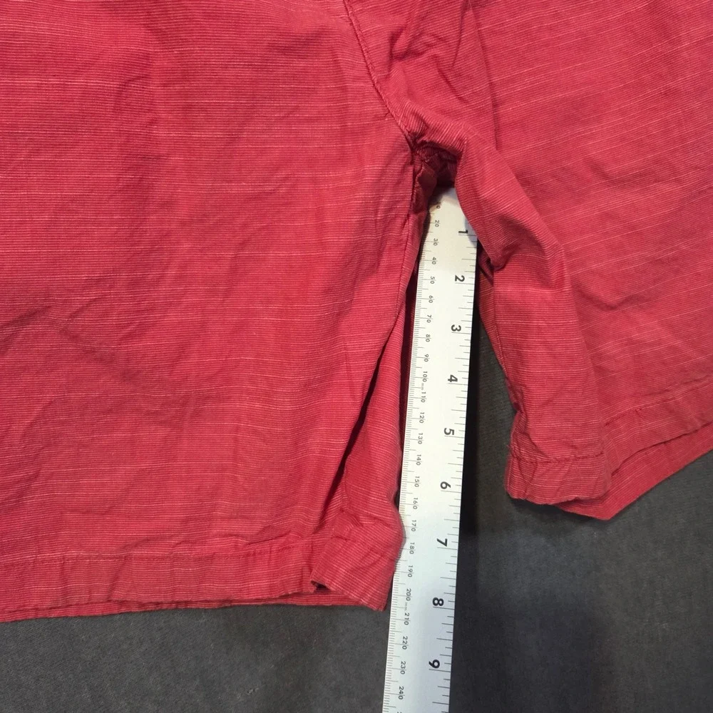 Tommy Hilfiger Chino Shorts Mens 36 Red Slub Texture Cotton Casual Classic Fit